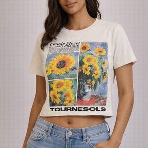 Sunflower Graphic Crop Top